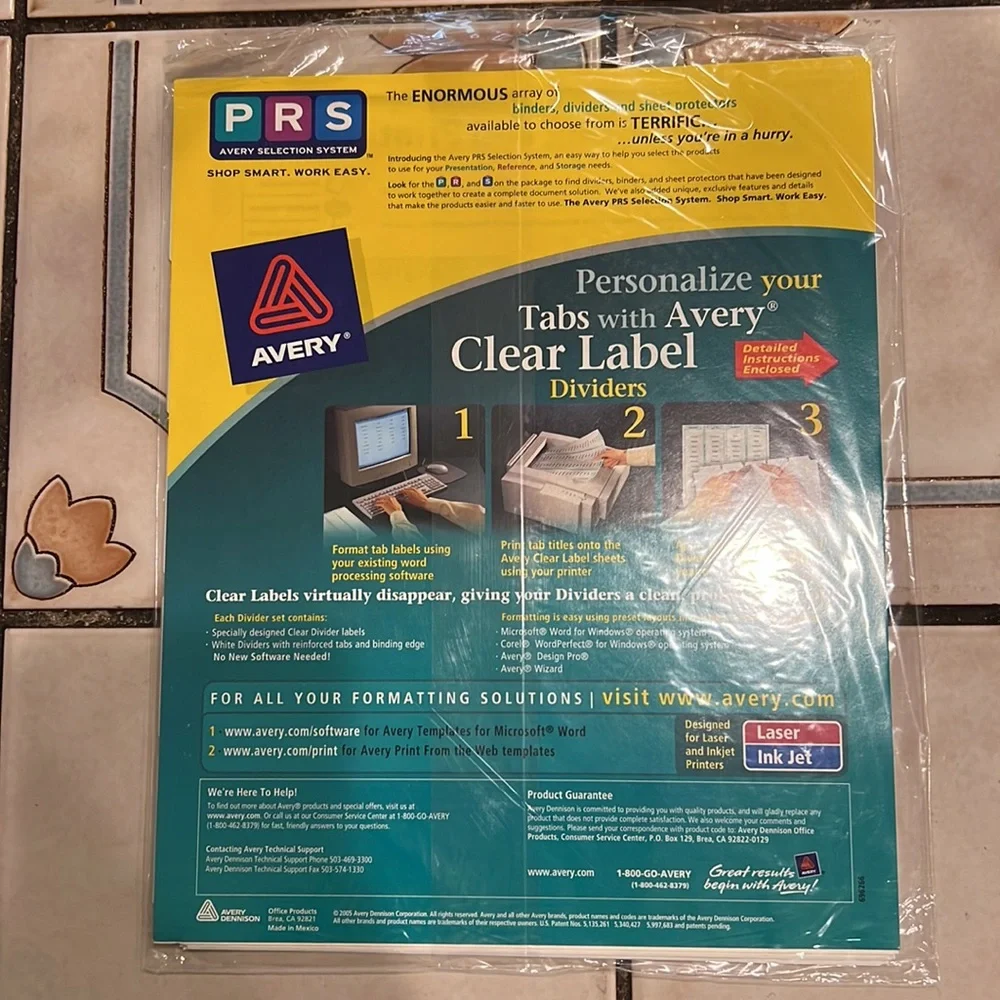 ❗️Back 2 School Final Sale❗️Clear Label index Maker Presentation Dividers 5 Tabs